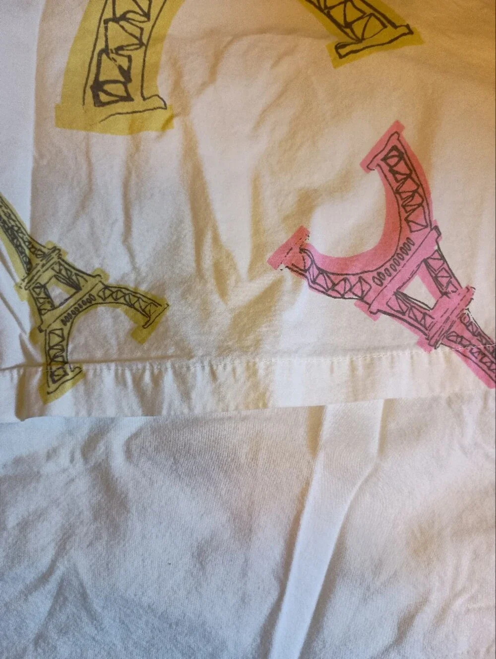 Garnet Hill Eiffel Tower Twin Duvet, Fitted Sheet & 2 Pillow Cases